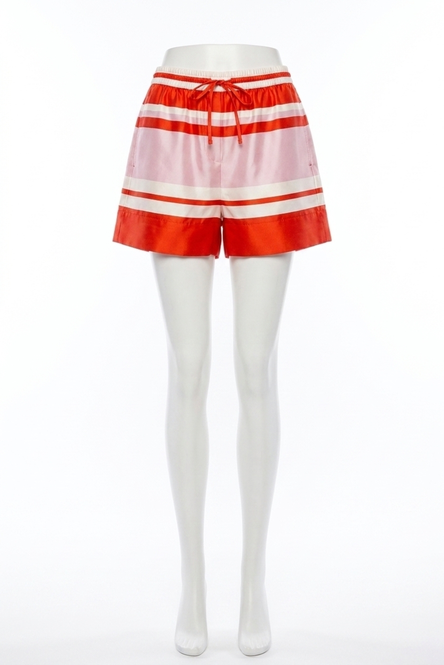 NEW SIMKHAI karleigh drawstring shorts in tulip stripe